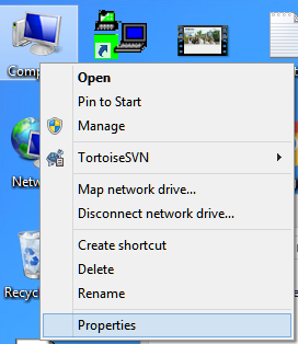 properties on my computer
