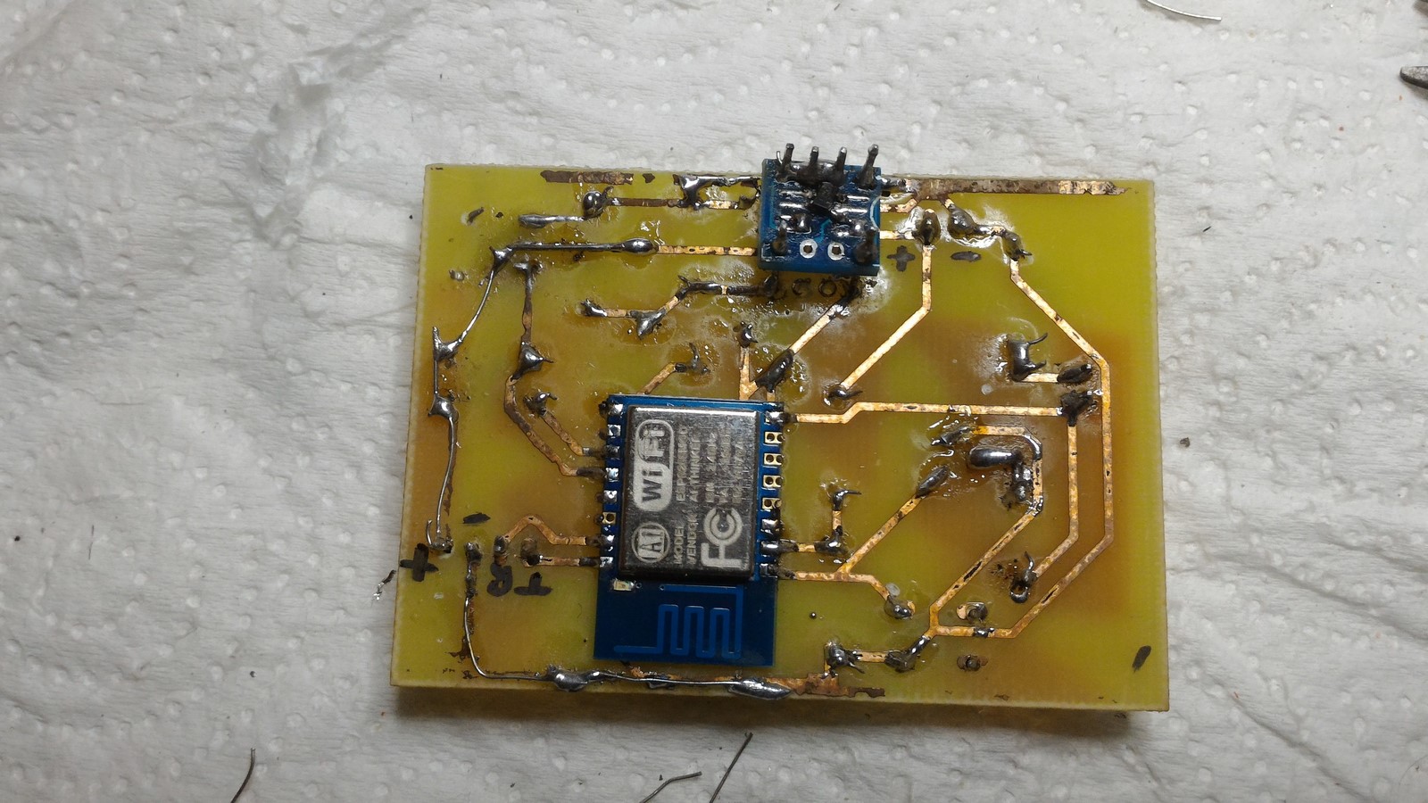 PCB soldering back ESP8266 reed switch