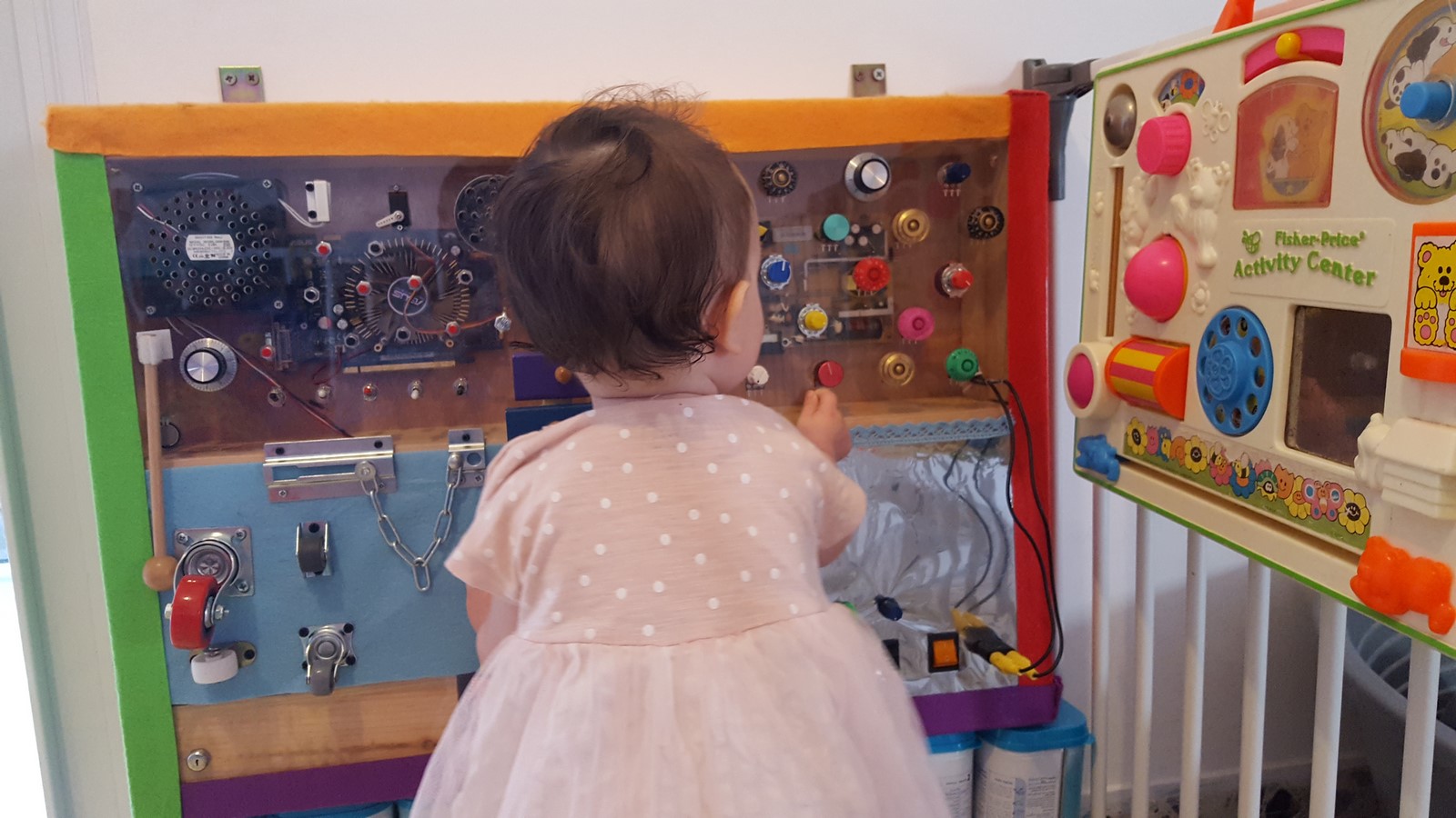 Baby Busy Board with baby