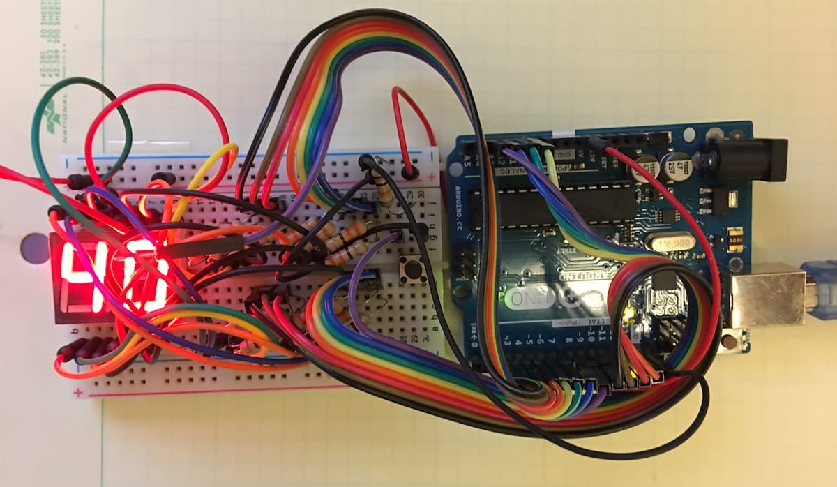 Programming a 7-segment Display, using just Arduino digital pins (the hard way)