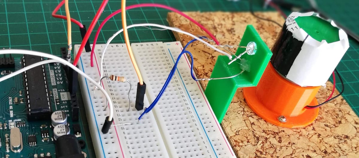 Measuring Speed of Rotation with an Arduino, a LED, and an LDR (Light Dependent Resistor)