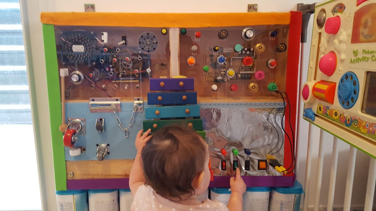 Baby's Busy Board Ver. 1.0 - The Best Way To Use Leftovers From Your Former Projects