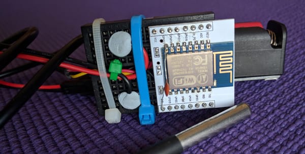 Battery-operated temperature monitor logging data directly to Google Sheets - using ESP8266-12, DS18B20, and DeepSleep